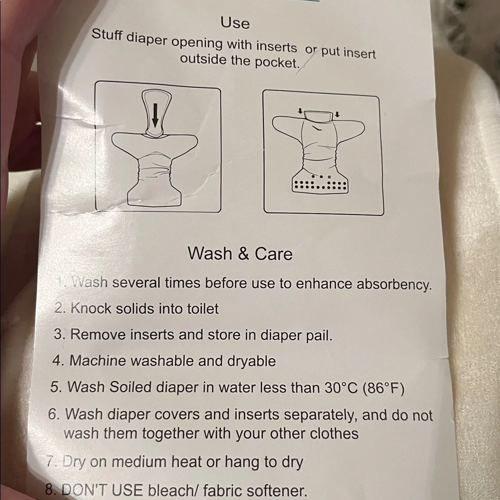 Naturally Nature set of 12 reusable diaper inserts most unused all washed, clean